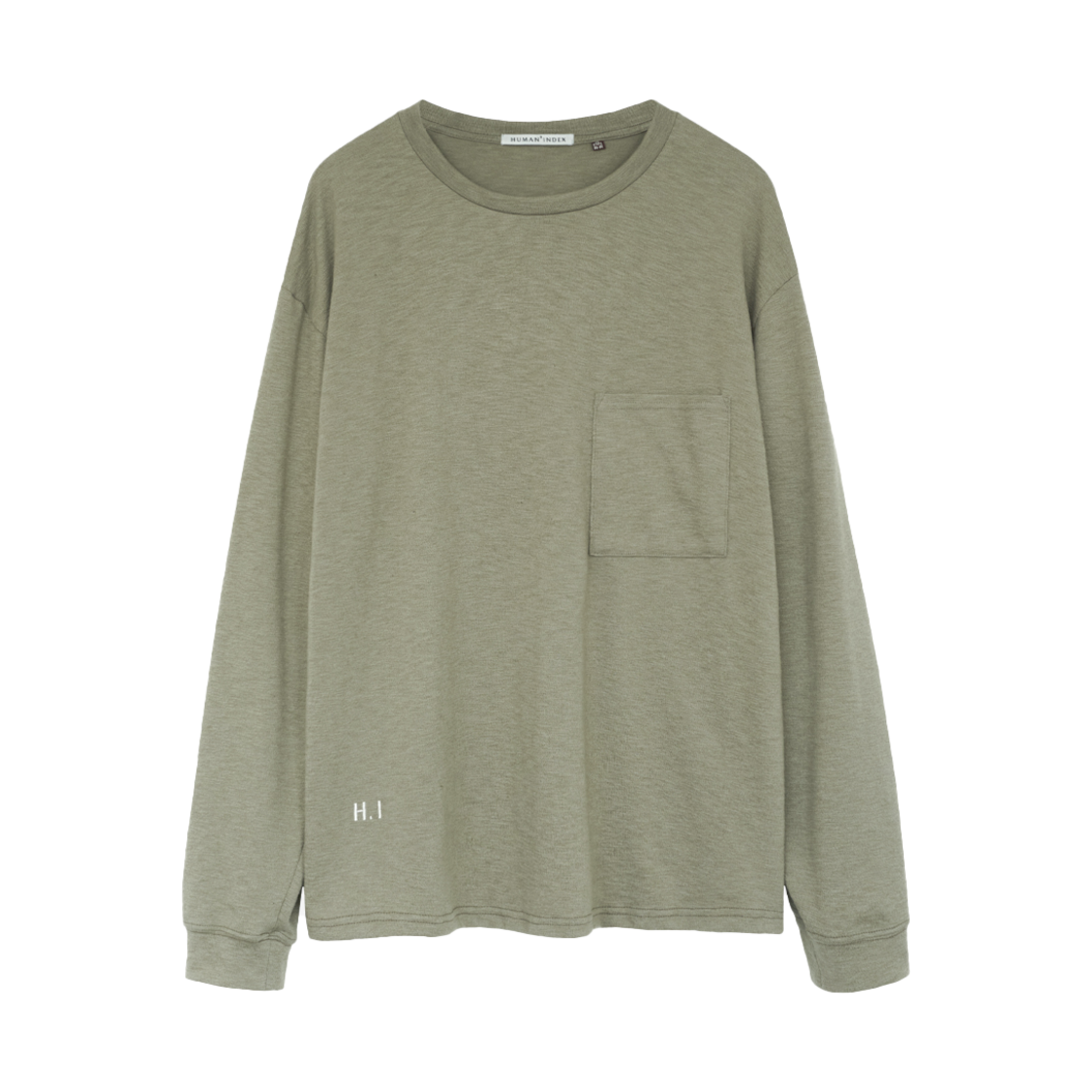 HM5TTL2902GP Polyteru Human Index Human Pocket Long Sleeve Olive Charcoal