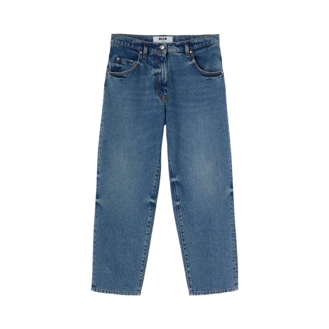 (W) 엠에스지엠 스트레이트 레그 솔리드 컬러 진 블루((W) MSGM Solid Color Jeans with Straight Legs Blue)