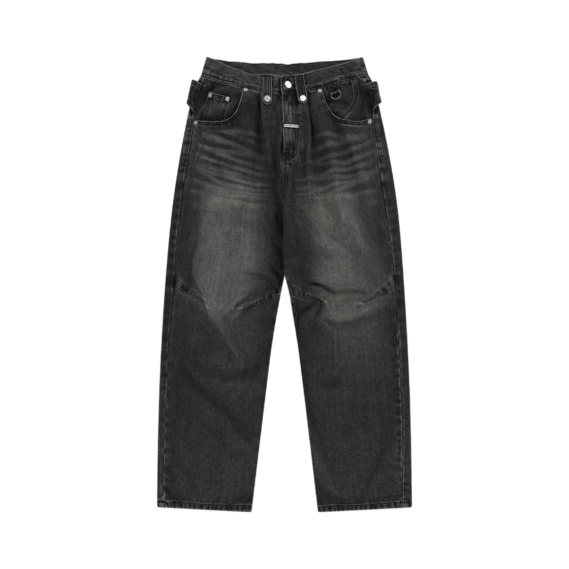 VH2EFUD113ABK Thevinylhouse Curved Denim Pants Black