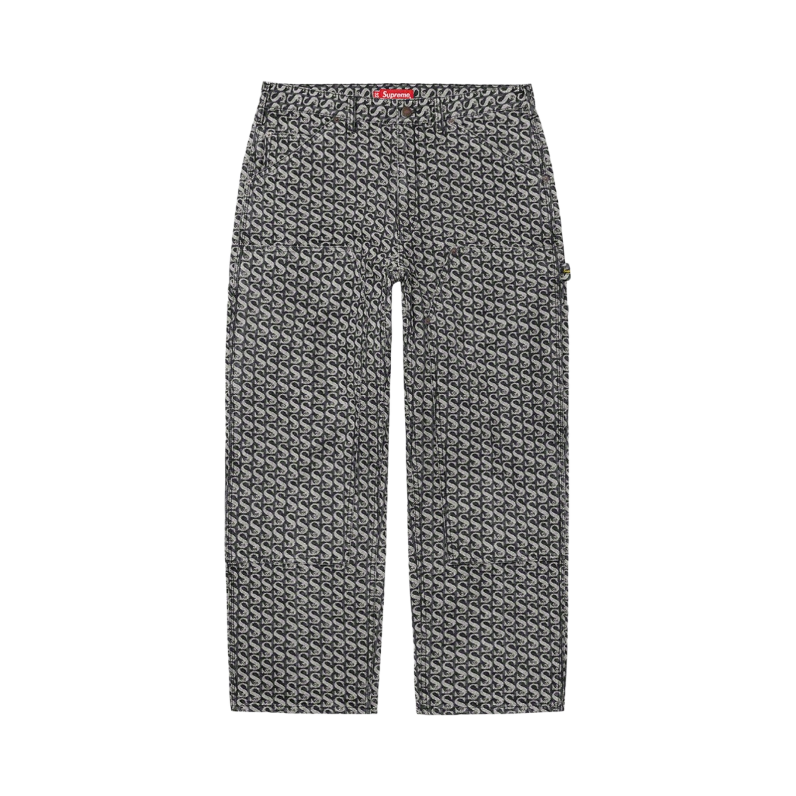 슈프림 모노그램 더블 니 데님 페인터 팬츠 블랙 - 21FW(Supreme Monogram Double Knee Denim Painter Pants Black - 21FW) - 1