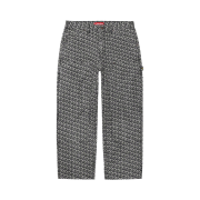 Supreme Monogram Double Knee Denim Painter Pants Black - 21FW