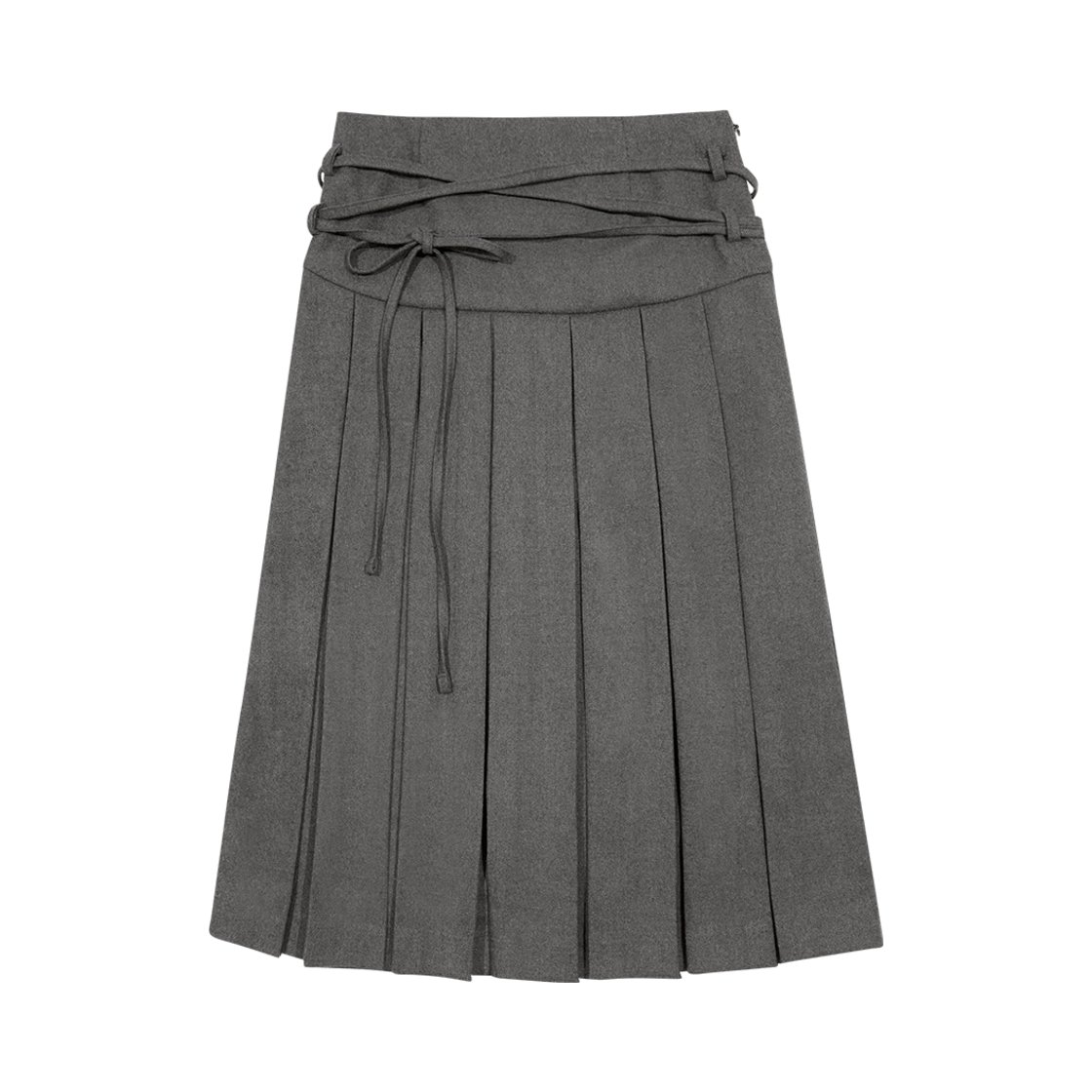 MF249NSK001CCH Margarin Fingers String Pleats Skirt Charcoal