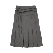 Margarin Fingers String Pleats Skirt Charcoal