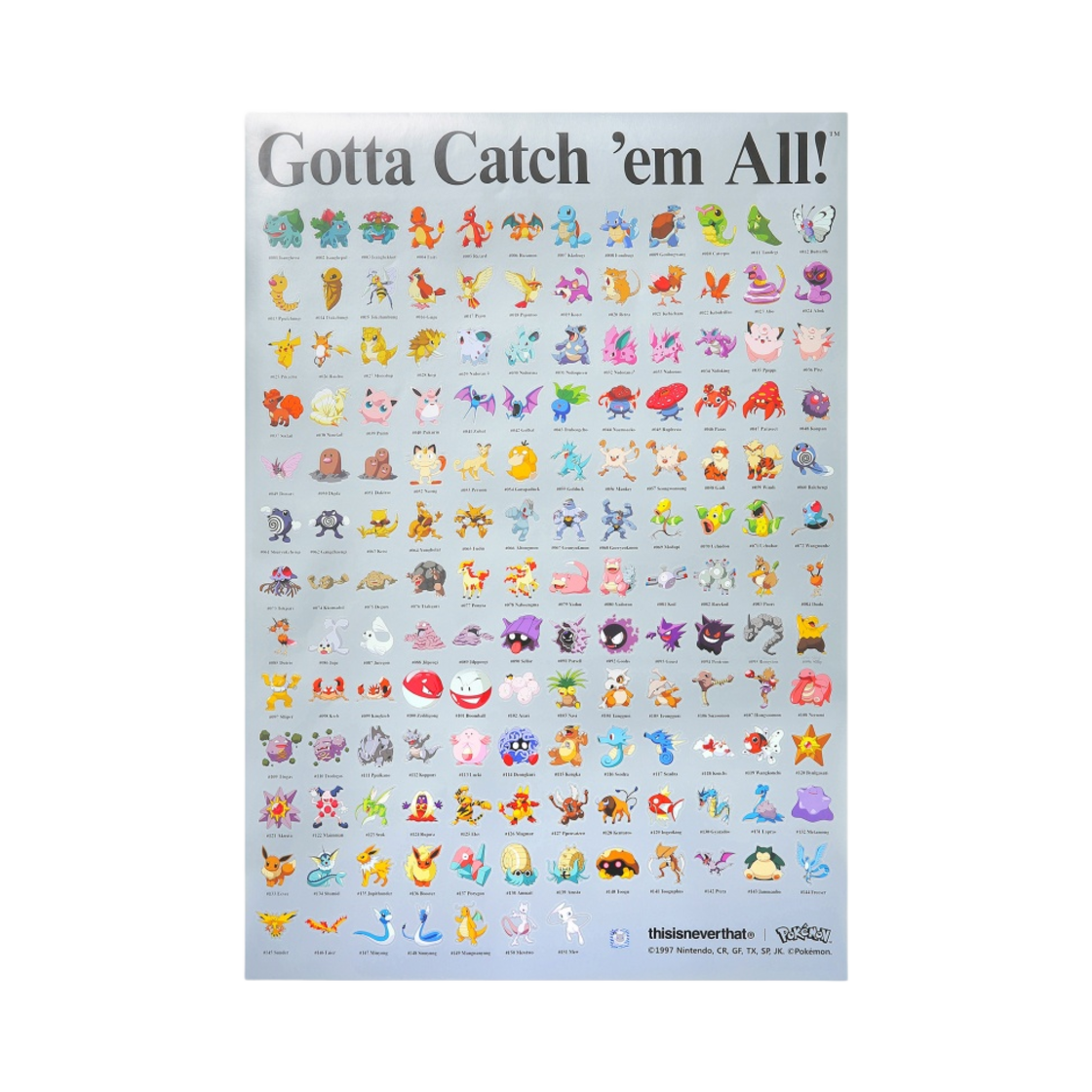 포켓몬 x 디스이즈네버댓 스티커 포스터 멀티(Pokemon x Thisisneverthat Sticker Poster Multi)