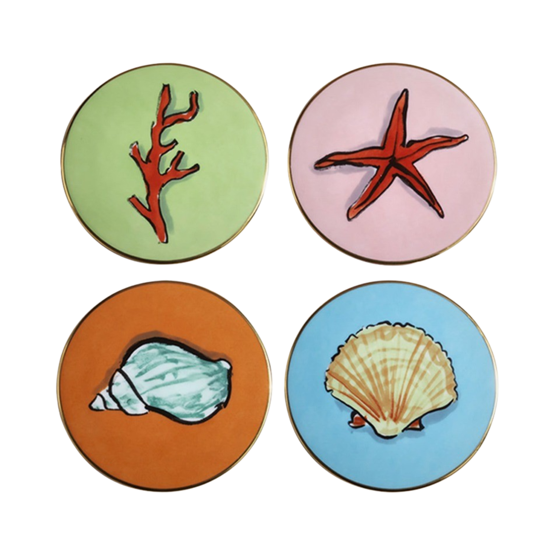 VAUT300166 GINORI1735 Il Viaggio di Nettuno Coasters (Mix of 4)