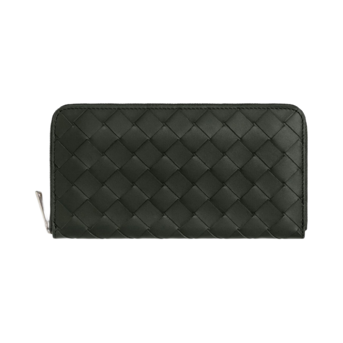 보테가 베네타 인트레치아토 집 어라운드 지갑 다크 그린 트래버틴(Bottega Veneta Intrecciato Zip Around Wallet Dark Green Travertine) - 1