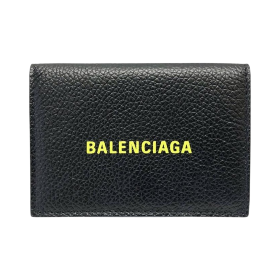 발렌시아가 옐로우 로고 캐쉬 미니 반지갑 블랙(Balenciaga Yellow Logo Cash Mini Bi-Fold Wallet Black) - 1