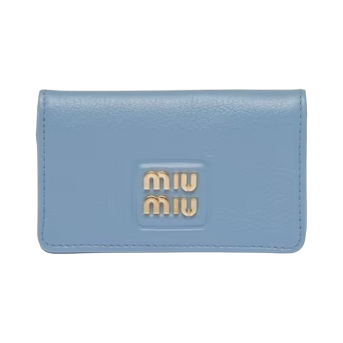 미우 미우 레더 카드 홀더 아스트랄 블루(Miu Miu Leather Card Holder Astral Blue)