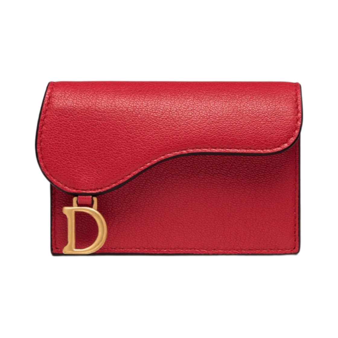 디올 고트스킨 새들 플랩 카드 홀더 스칼렛 레드(Dior Goatskin Saddle Flap Card Holder Scarlet Red) - 1