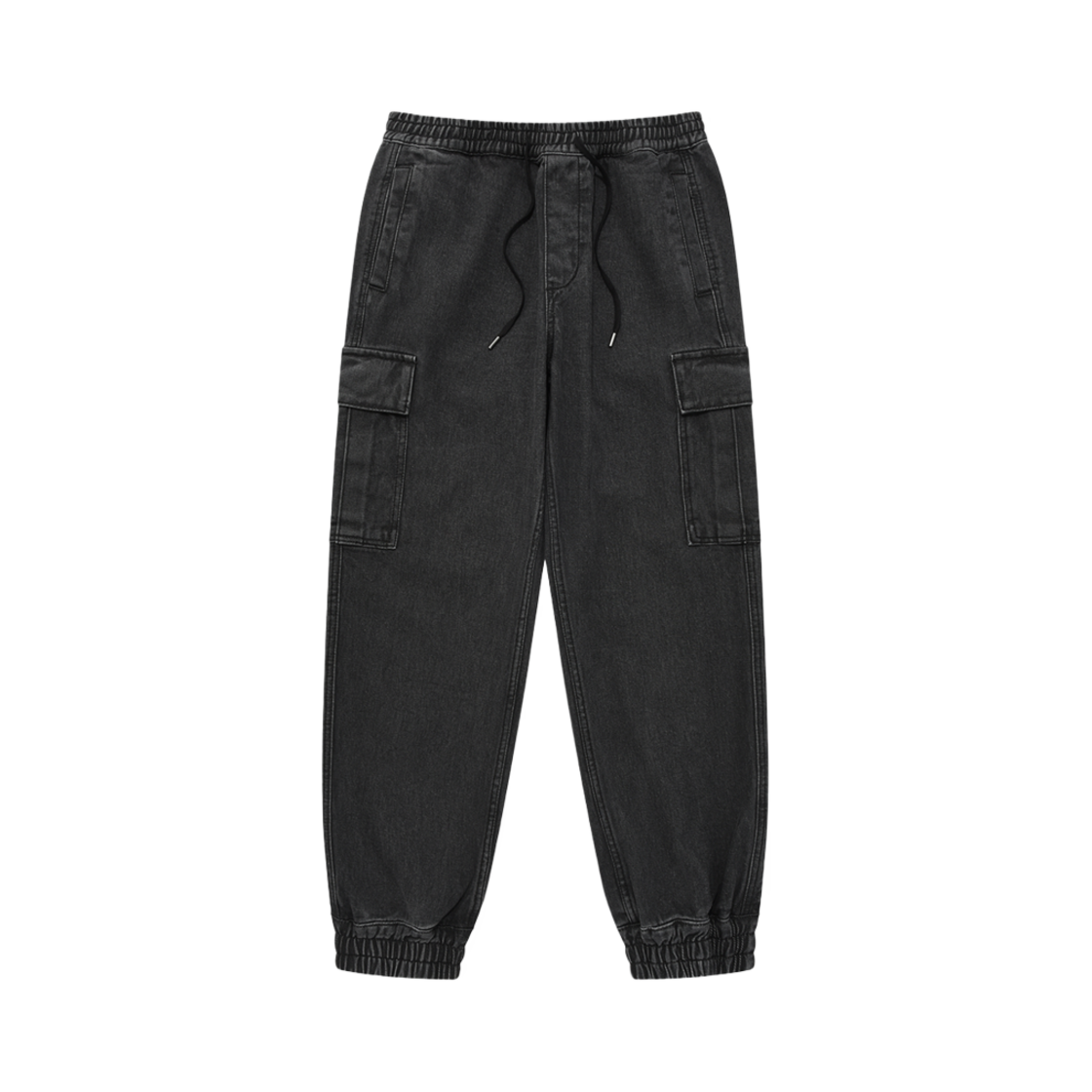 CO2303PT17BK Covernat Denim Cargo Jogger Pants Black