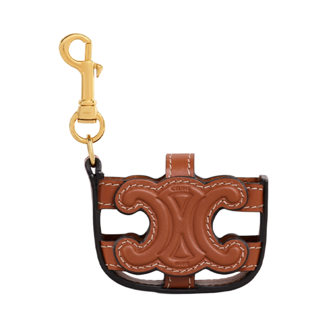 10N513DPQ-04LU Celine AirPods Case Triomphe in Smooth Calfskin Tan