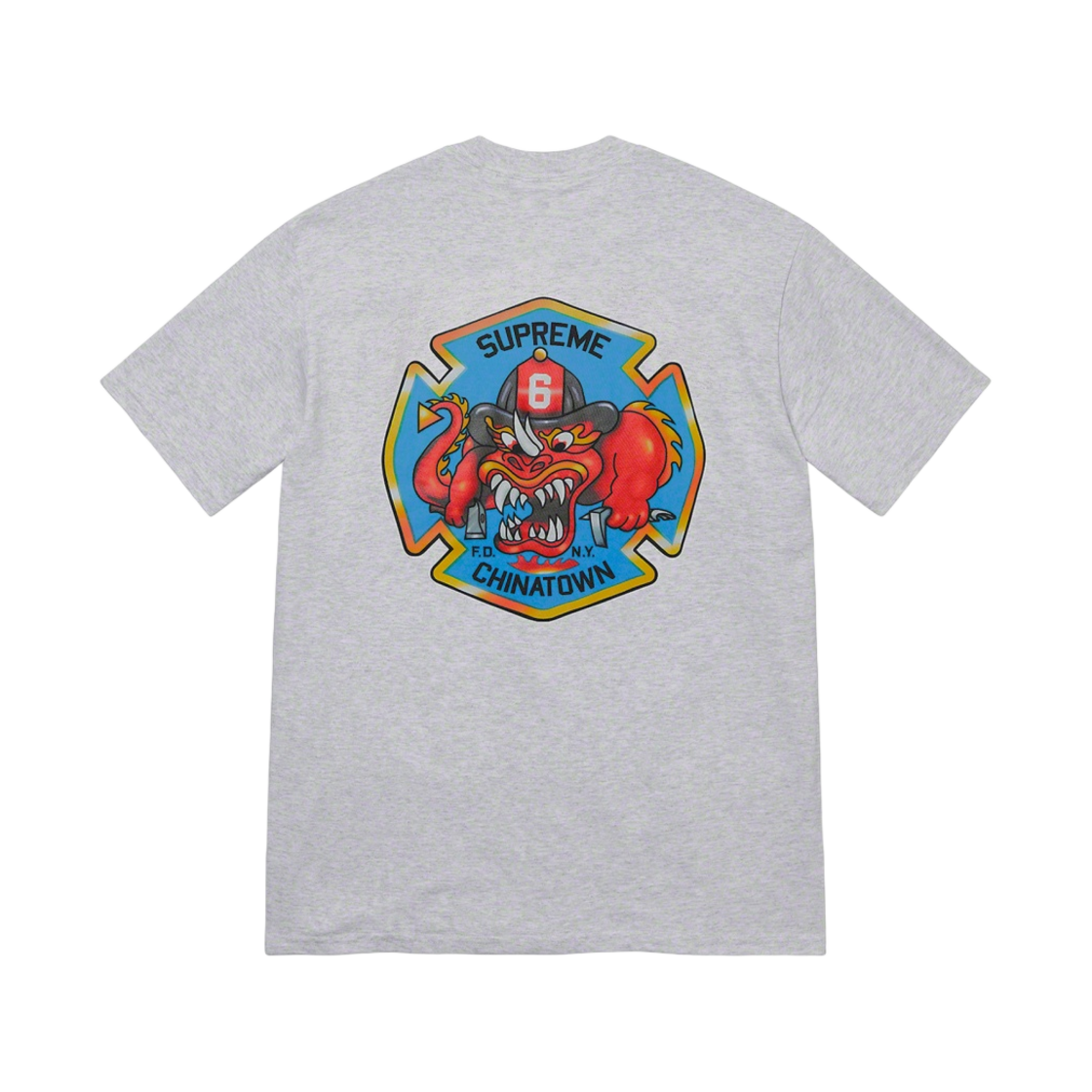 슈프림 FDNY 엔진 9 티셔츠 애쉬 그레이 - 22FW(Supreme FDNY Engine 9 T-Shirt Ash Grey - 22FW) - 1