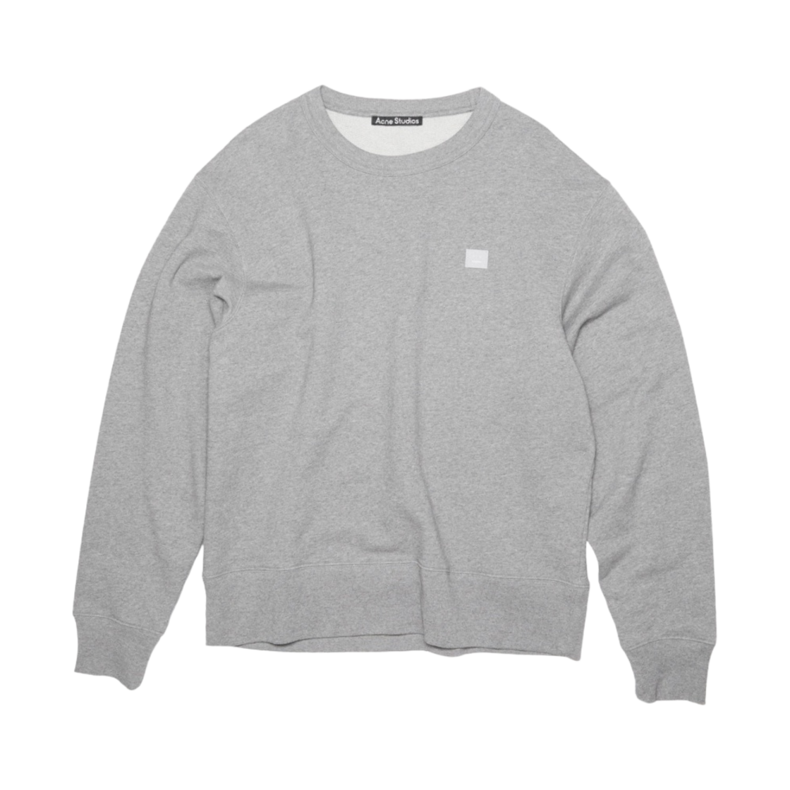 CI0076-X92 Acne Studios Fairview Face Crewneck Sweatshirt Light Grey Melange