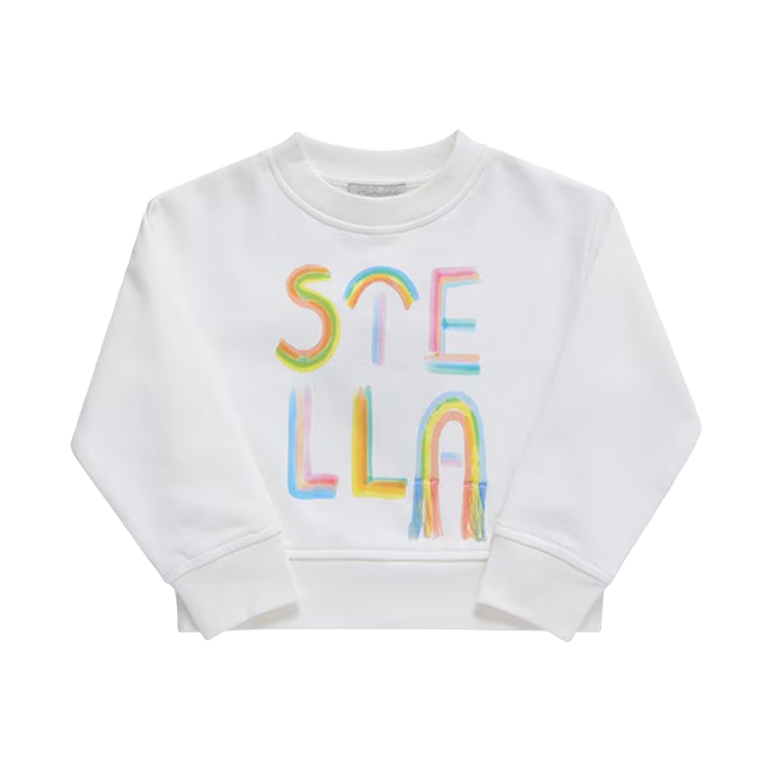 (키즈) 스텔라 맥카트니 레인보우 로고 프린트 스웨트셔츠 화이트((Kids) Stella McCartney Rainbow Logo Print Sweatshirt White)