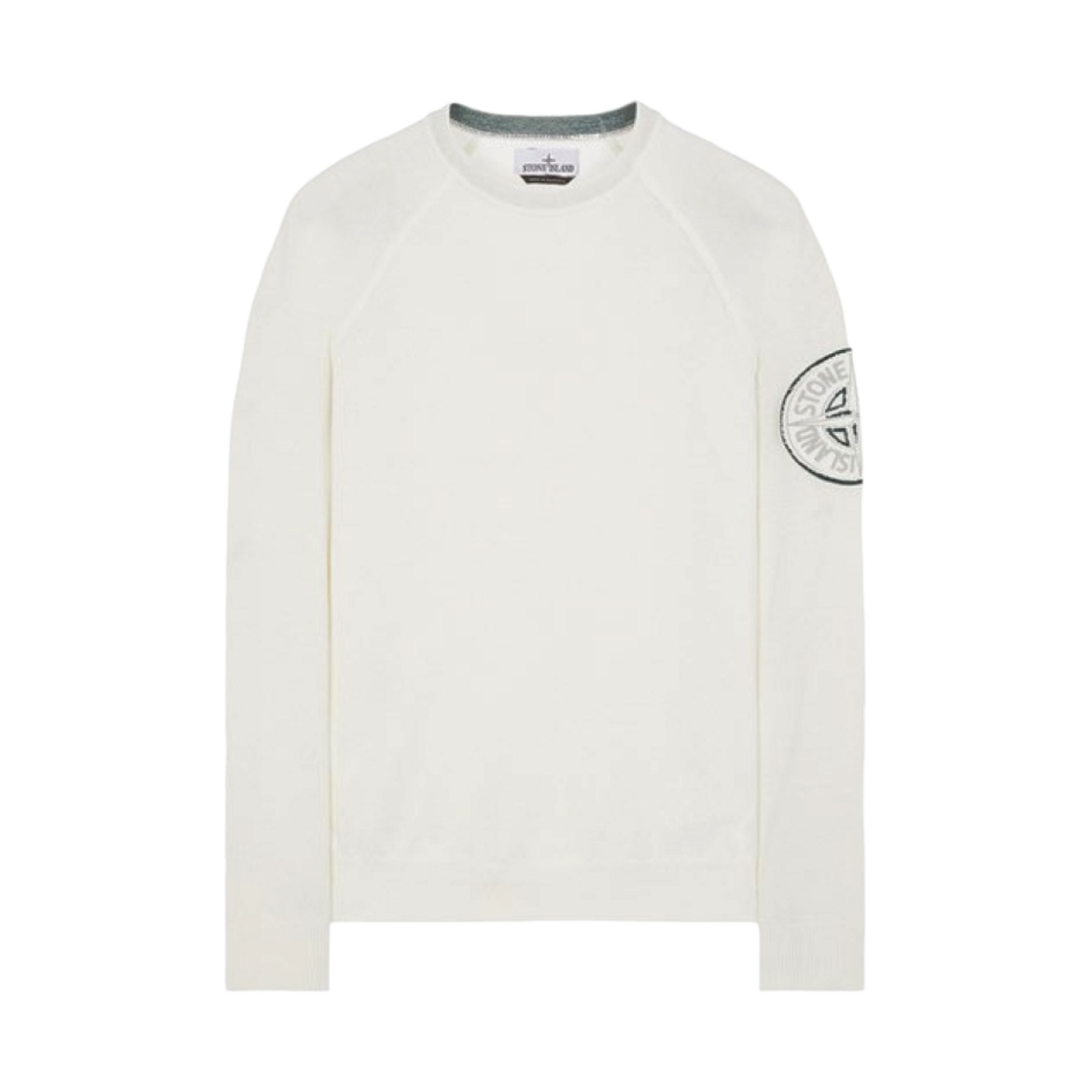 스톤 아일랜드 523B7 오가닉 코튼 크루넥 니트 화이트 - 23SS(Stone Island 523B7 Organic Cotton Crewneck Knit White - 23SS) - 1