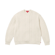 Supreme Applique Cable Knit Sweater Ivory - 23FW