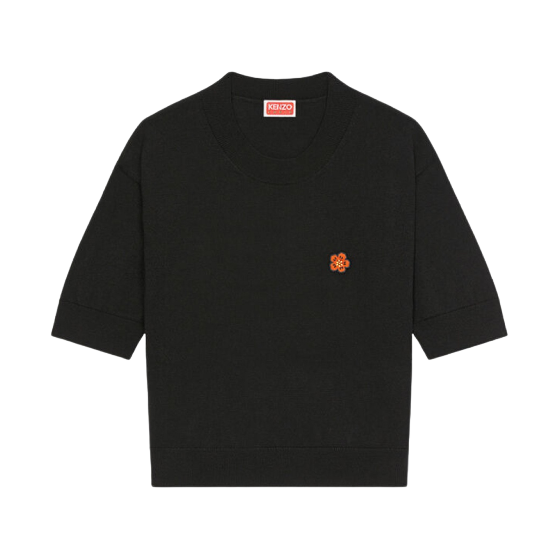 (W) 겐조 보케 플라워 크레스트 울 점퍼 블랙((W) Kenzo Boke Flower Crest Woollen Jumper Black) - 1