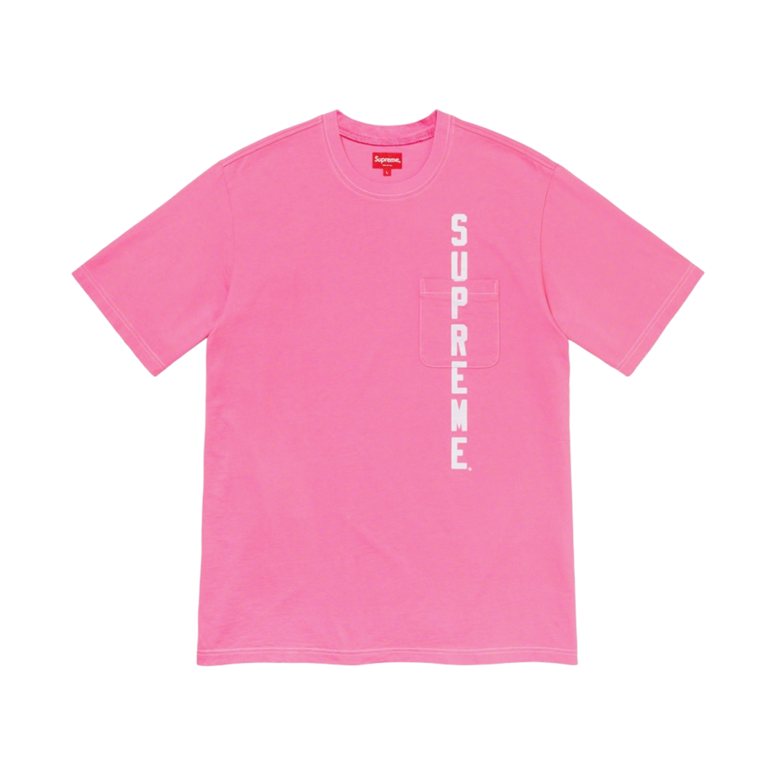 슈프림 콘트라스트 스티치 포켓 티셔츠 핑크 - 20SS(Supreme Contrast Stitch Pocket T-Shirt Pink - 20SS) - 1