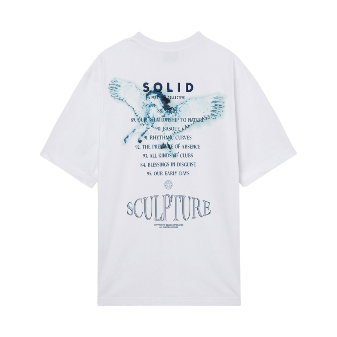 솔리드 옴므 페가수스 그래픽 티셔츠 화이트 - 24SS(Solid Homme Pegasus Graphic T-Shirt White - 24SS)