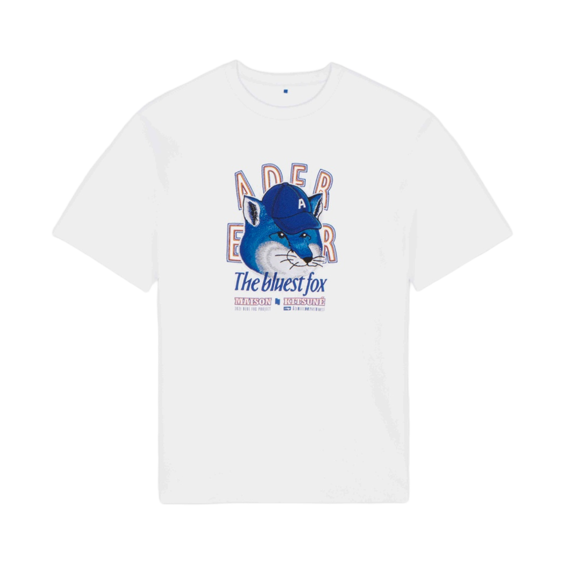 메종 키츠네 x 아더에러 더 블루이스트 폭스 티셔츠 화이트(Maison Kitsune x Ader Error The Bluest Fox T-Shirt White)