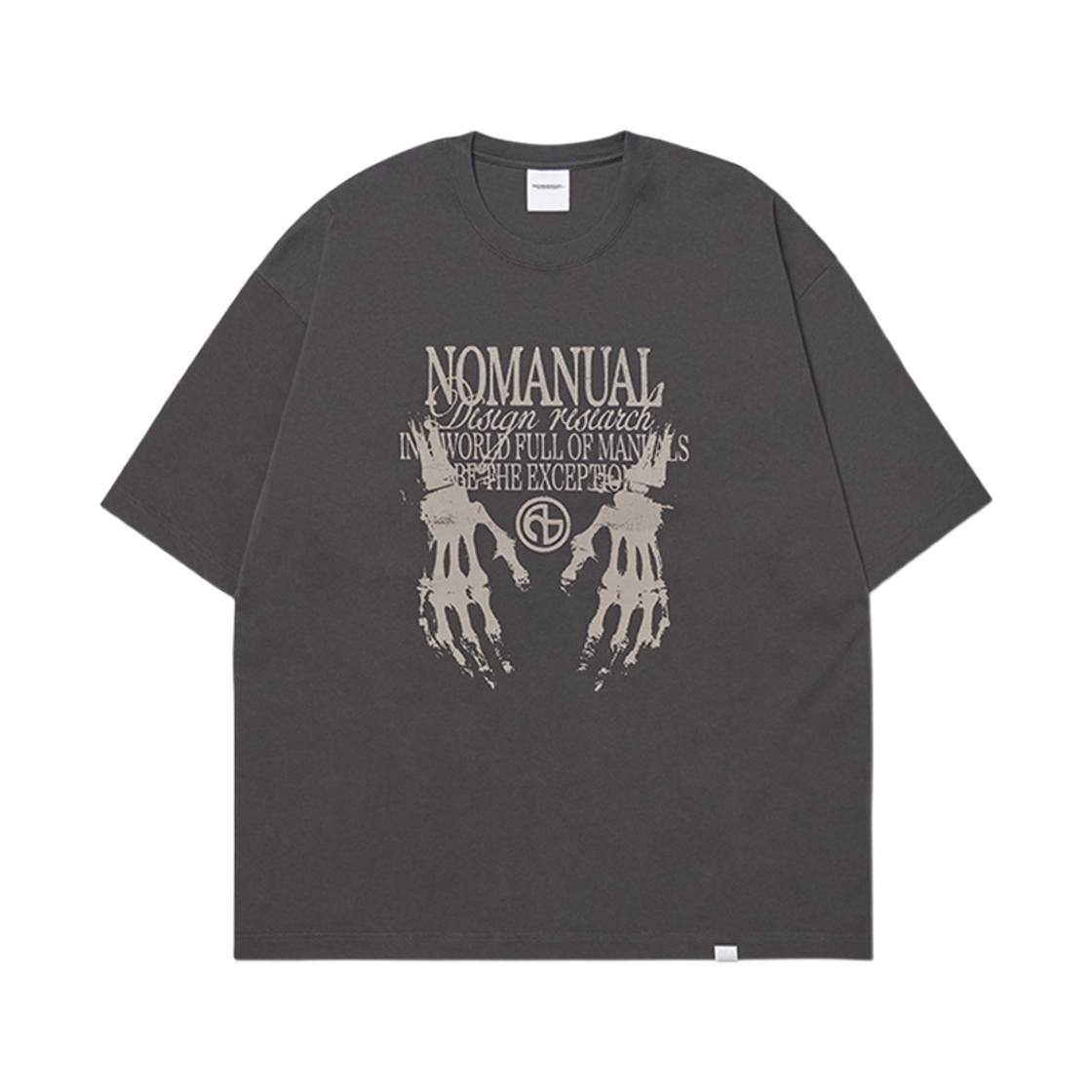 노매뉴얼 스켈레톤 핸즈 티셔츠 차콜