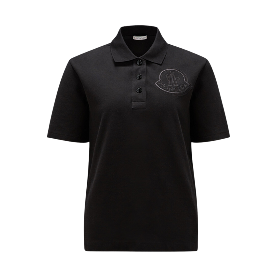 (W) 몽클레르 자수 로고 폴로 셔츠 블랙 - 23FW((W) Moncler Embroidered Logo Polo Shirt Black - 23FW) - 1