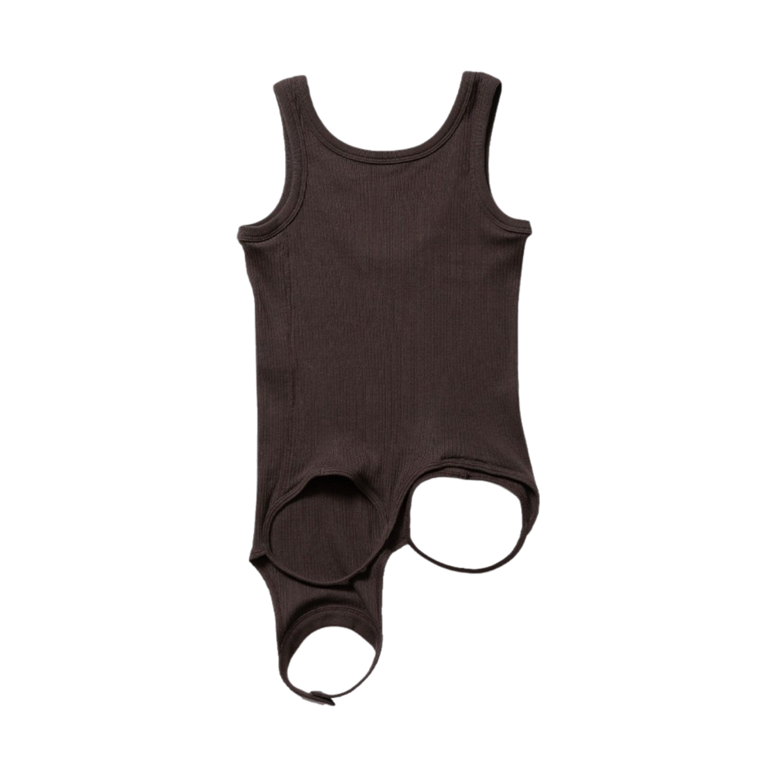 KW4BTSSBF10RG Beautiful People Women Double-End Sheer Rib Jersey Tank Top Charcoal