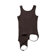 Beautiful People Women Double-End Sheer Rib Jersey Tank Top Charcoal