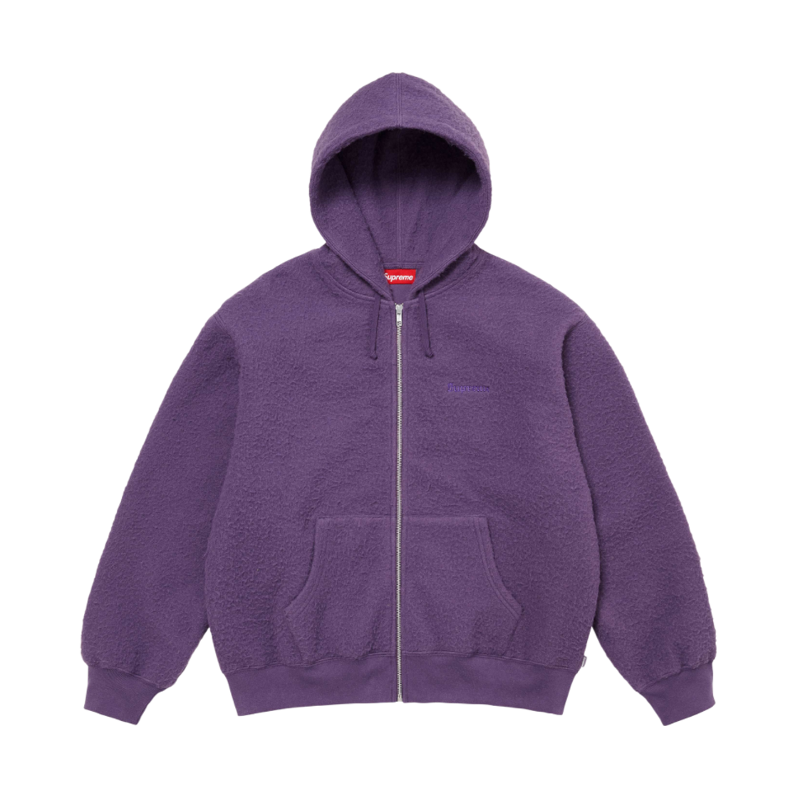 - Supreme Pilled Zip Up Hooded Sweatshirt Dusty Purple - 24FW