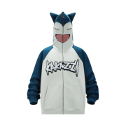 Kakazzy Full Zip Hoodie Pokemon Snorlax Acid Blue