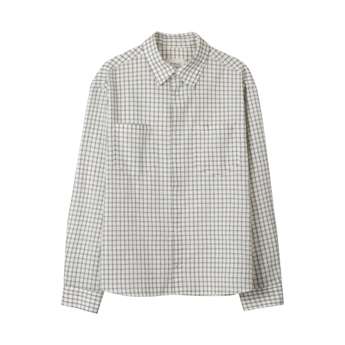 게더레이지 백 로고 체크 셔츠 아이보리(Gatherlazy Back Logo Check Shirts Ivory)