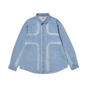 True Religion Caution Cross Denim Shirts Light Indigo