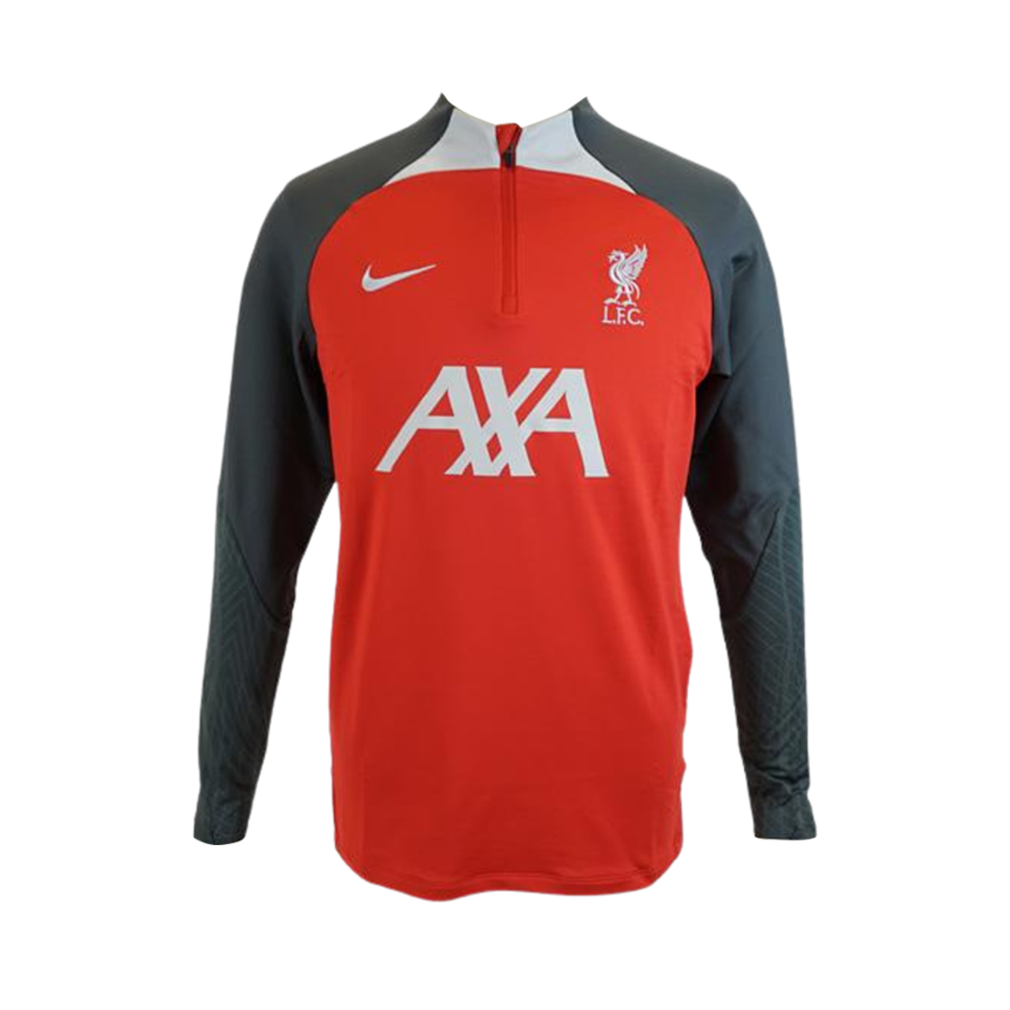 나이키 리버풀 FC 2023/24 스트라이크 드라이핏 드릴 탑 짐 레드 울프 그레이 (논 마킹 버전)(Nike Liverpool FC 2023/24 Strike Dri-Fit Drill Top Gym Red Wolf Grey (Non Marking Ver.))