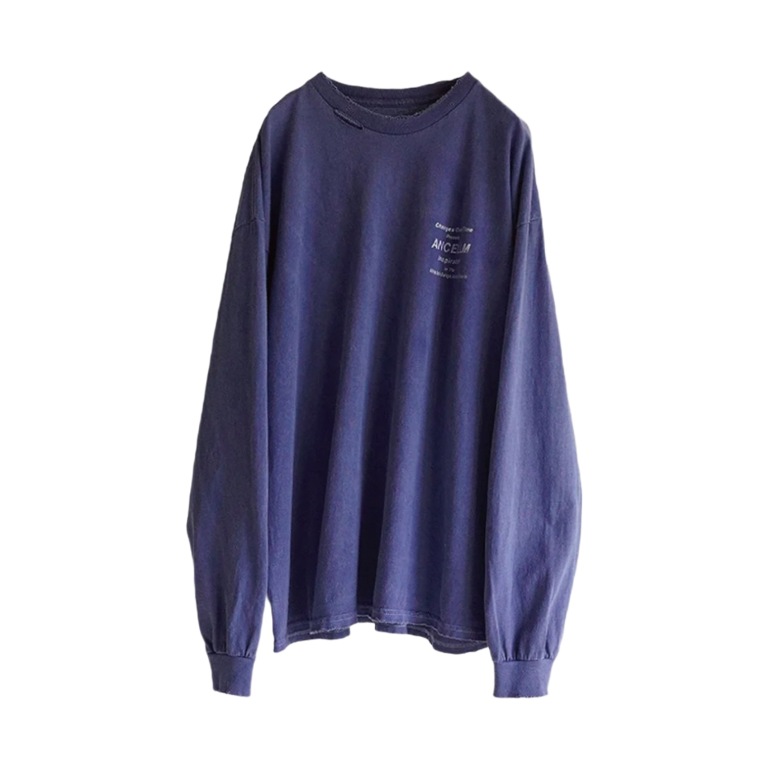 ANC-CT58-1 Ancellm Logo LS T-Shirt Navy