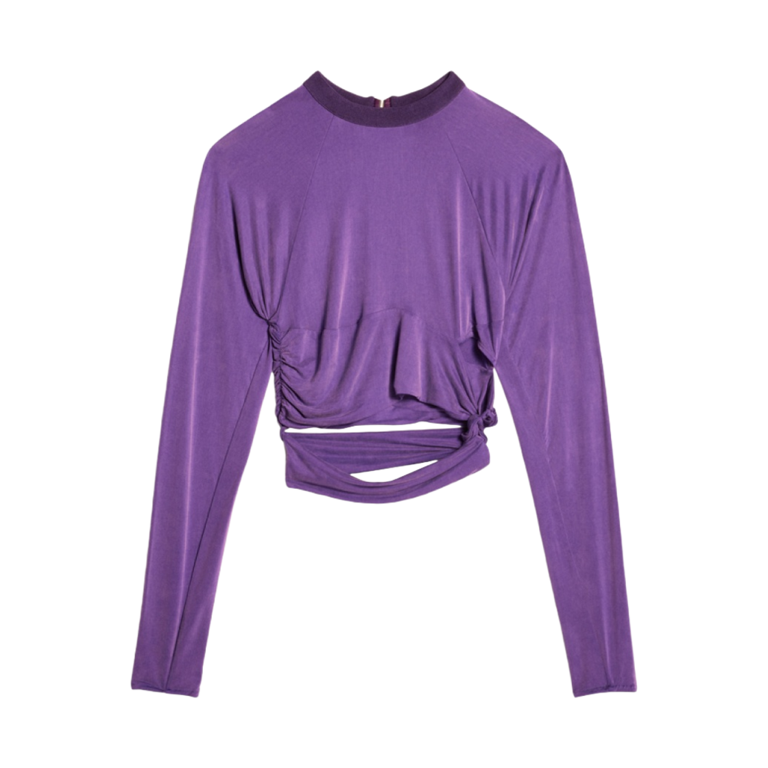 (W) 자크뮈스 르 티셔츠 에스펠로 노티드 컷아웃 티셔츠 퍼플((W) Jacquemus Le T-Shirt Espelho Knotted Cut-Out T-Shirt Purple) - 1