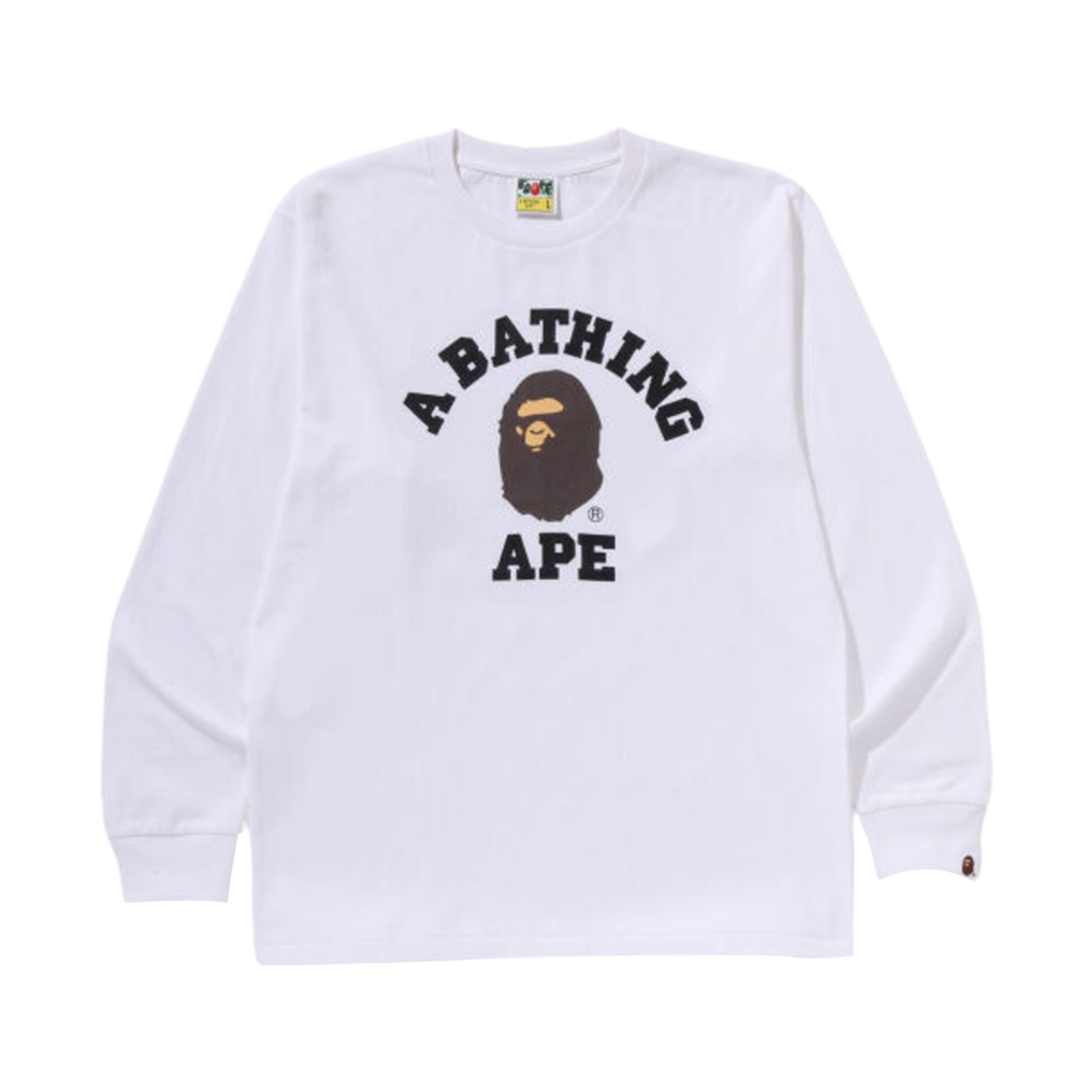 베이프 컬리지 롱슬리브 티셔츠 화이트(BAPE College L/S T-Shirt White)