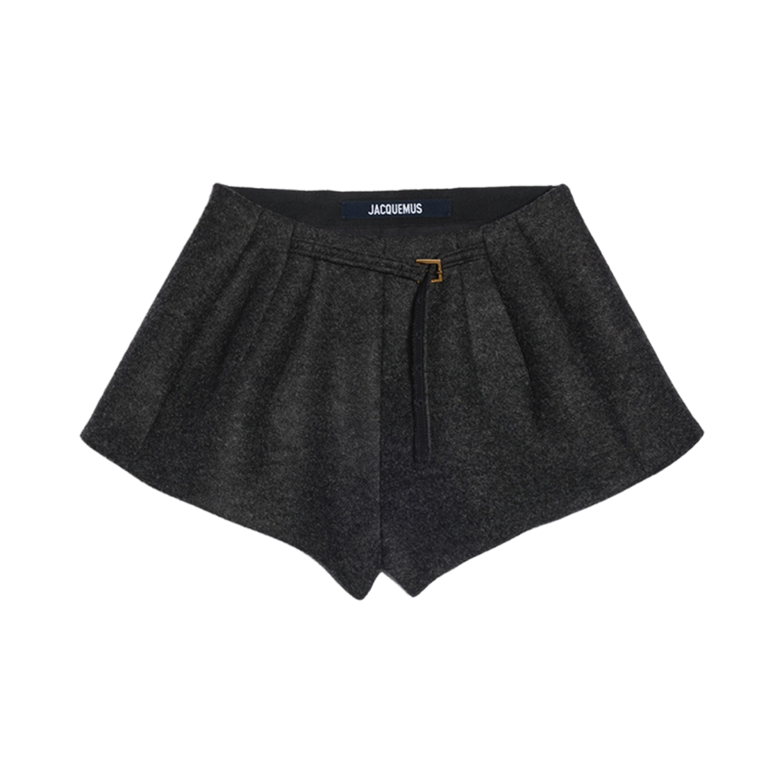 (W) 자크뮈스 르 숏 불 미니 트라피즈 쇼츠 다크 그레이((W) Jacquemus Le Short Boule Mini Trapeze Shorts Dark Grey) - 1