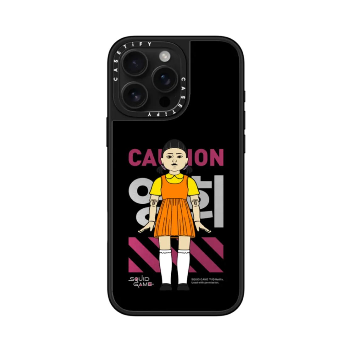 케이스티파이 x 오징어 게임 아이폰 영희 스페셜 미러 에디션 미러 케이스 실버 미러 블랙 범퍼(Casetify x Squid Game iPhone Young-Hee Special Mirror Edition Mirror Case Silver Mirror Black Bumper) - 2