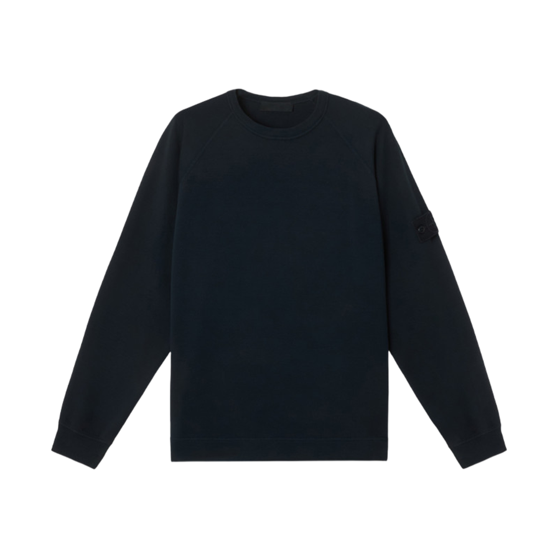 K1S1561000-11S00F3-V0020 Stone Island 6100011 Cotton Stretch Fleece Stone Island Ghost Crewneck Sweatshirt with Ribbed Details Navy Blue - 25SS