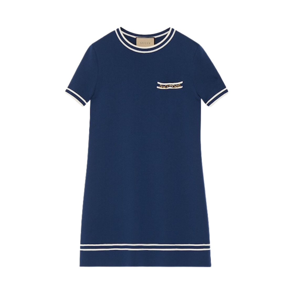 (W) 구찌 홀스빗 울 드레스 블루((W) Gucci Wool Dress with Horsebit Blue) - 1
