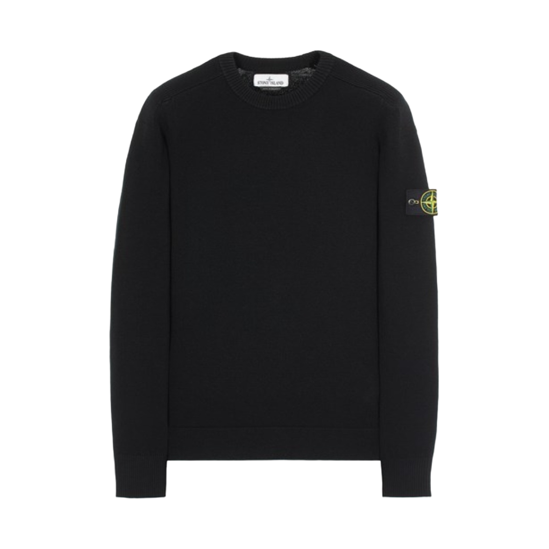 7515508A1-V0029 Stone Island 508A1 Stretch Wool Crewneck Knit Black - 21FW