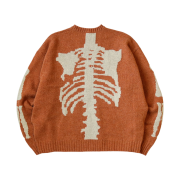 Kapital 5G Wool Bone Crewneck Sweater Orange