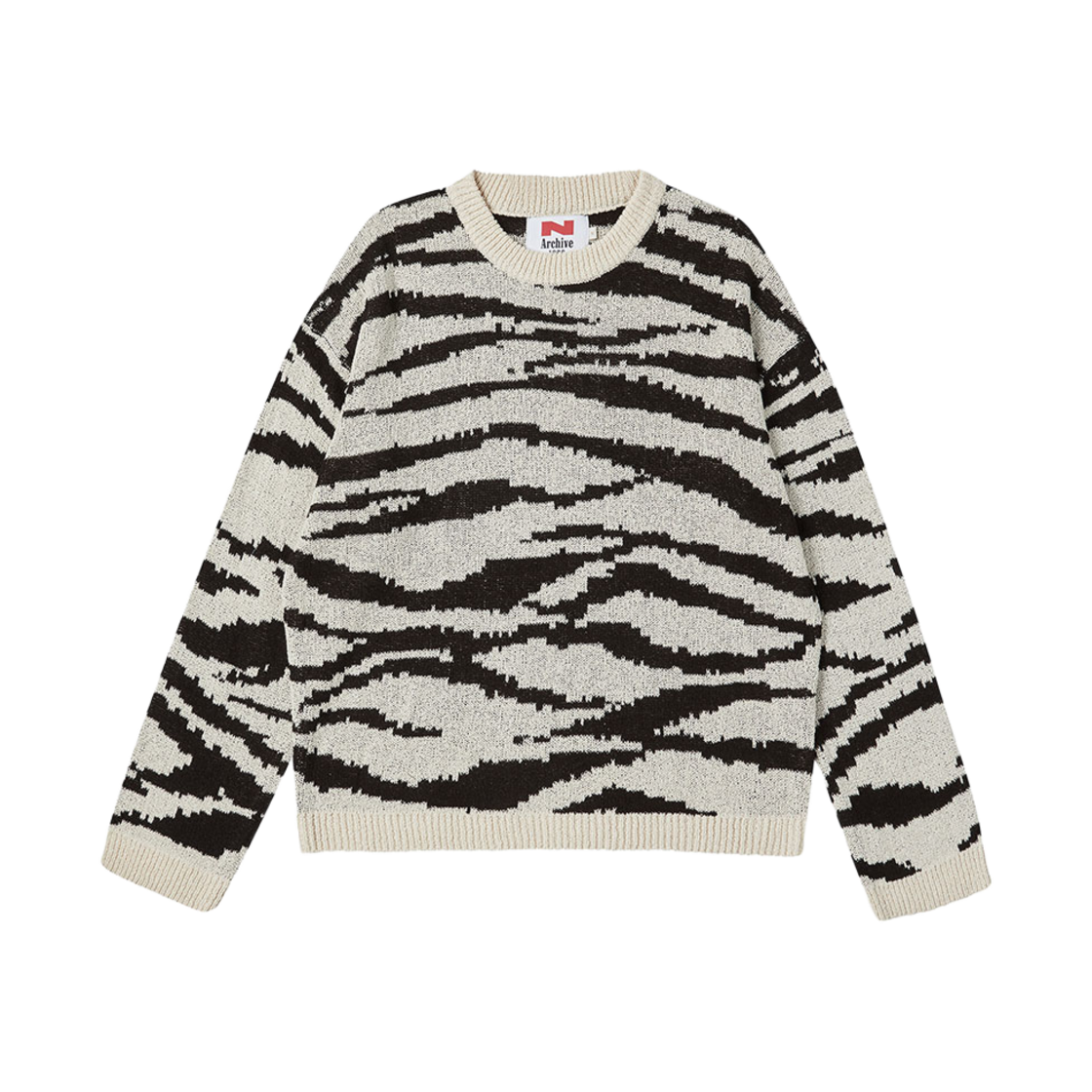 엔 아카이브 뉴 와일드 지브라 풀오버 니트 아이보리(N ARCHIVE New Wild Zebra Pullover Knit Ivory) - 1