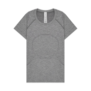 (W) Lululemon Swiftly Tech Short Sleeve Shirt 2.0 Race Length Slate White - Asia
