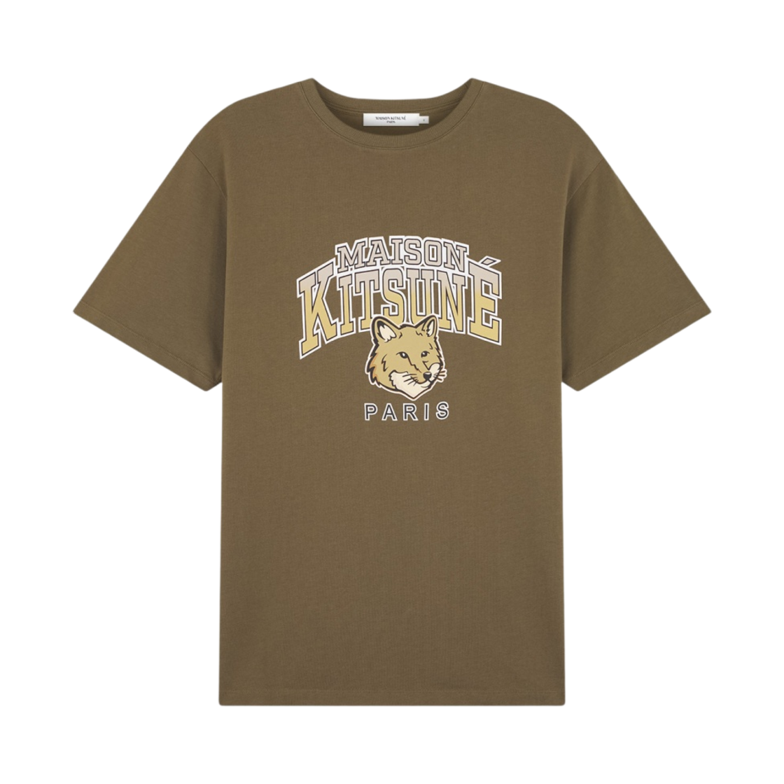 LM00112KJ0035-P360 Maison Kitsune Campus Fox Relaxed T-Shirt Khaki