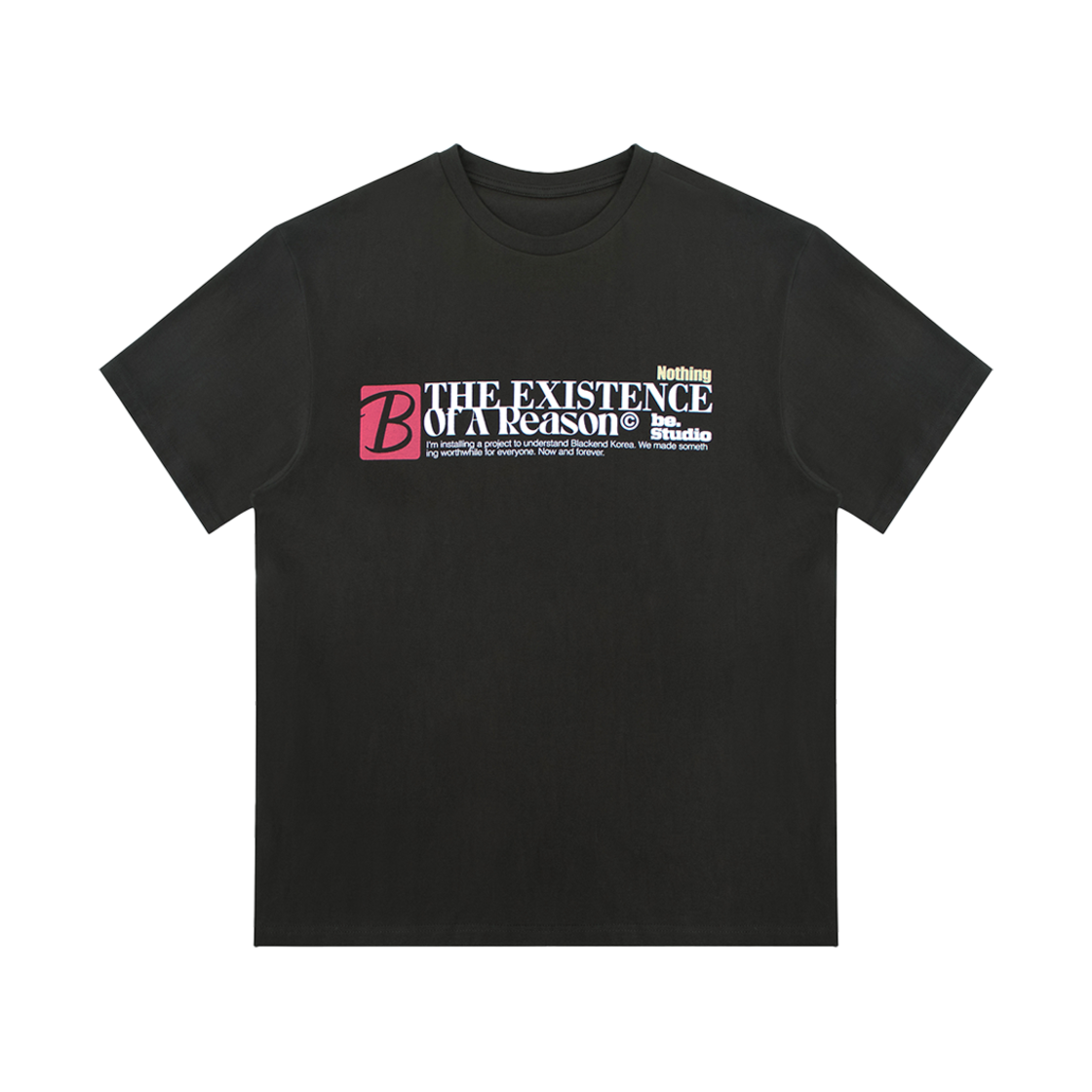 24HSCDMTS04CHA Cactusdonutmarket B Existence T-Shirt - Charcoal