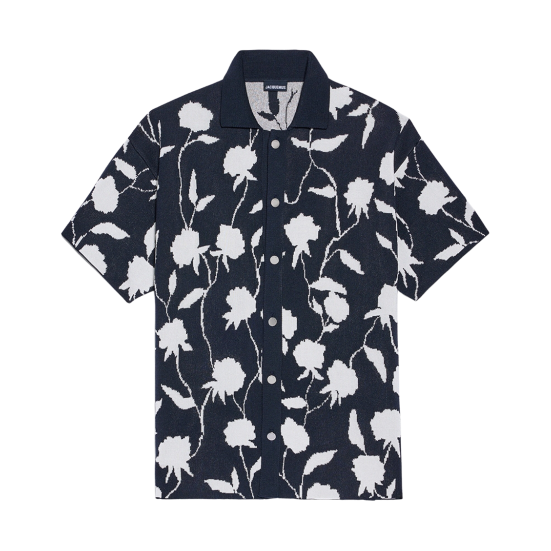 자크뮈스 라 슈미즈 마이유 로사 로즈 스텐실 자카드 셔츠 멀티 네이비(Jacquemus La Chemise Maille Rosa Rose Stencil Jacquard Shirt Multi Navy) - 1