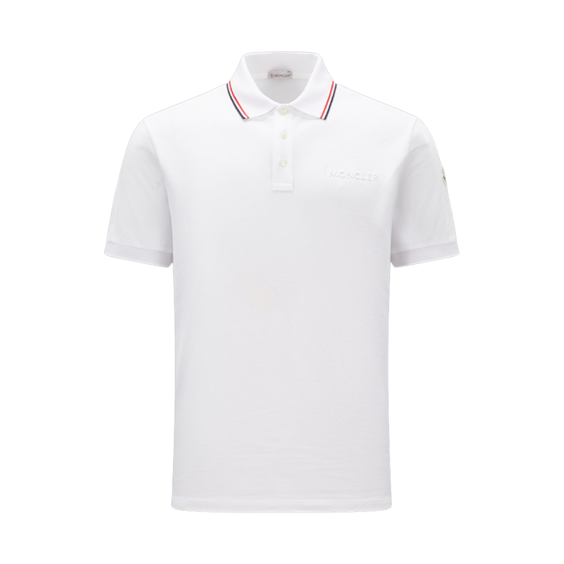 I2-091-8A00006-84556-002 Moncler Logo Polo Shirt Optical White - 23FW
