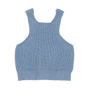 Millo Women Racer Bold Knit Top Powder Blue