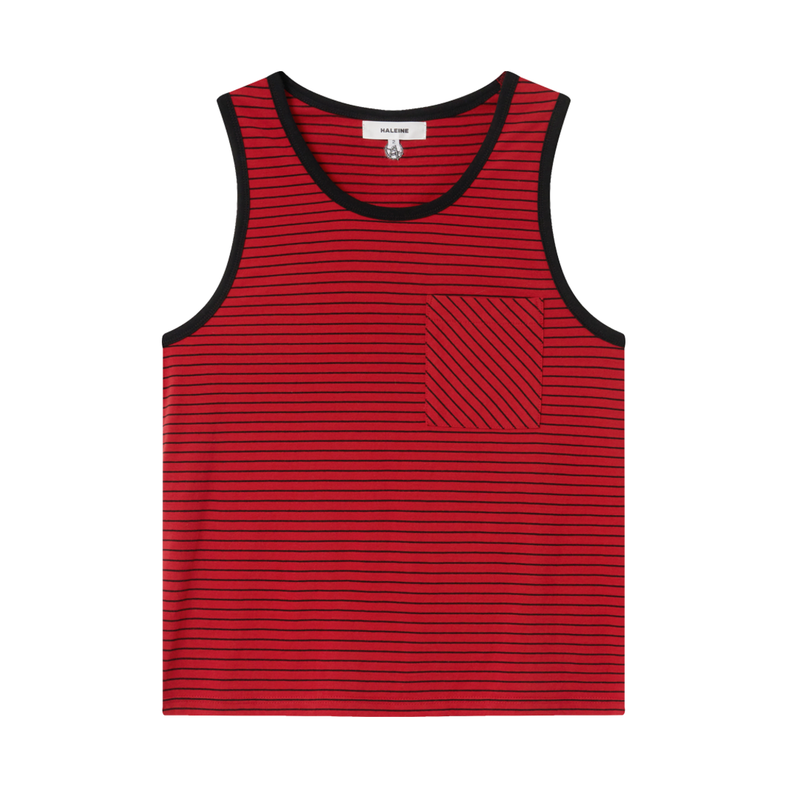 WT237 Haleine Striped Ringer Sleeveless Top Red
